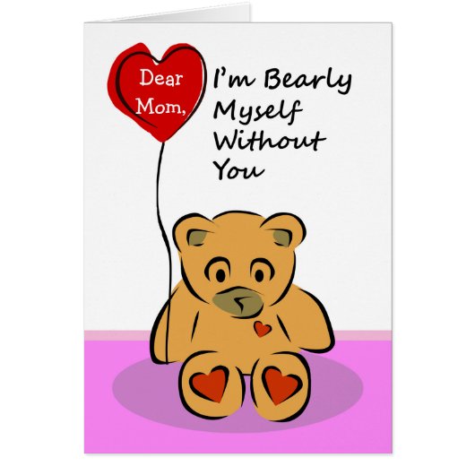 Personnalisé Avant, Manquant Ma Maman, Bearly Moi (Devant)