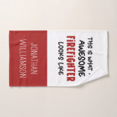 Personnalisé Awesome Firefighter Funny Firefighter (Serviette à main)