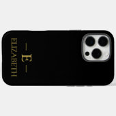 Personnalisé Black & Gold iPhone 16 Pro Max Coque (Verso (horizontal))