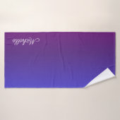 Personnalisé bleu et violet ombre (Serviette de bain)