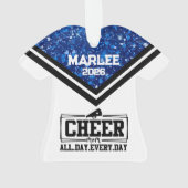 Personnalisé Bleu & Noir Cheer Ornament (dos)