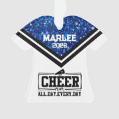 Personnalisé Bleu & Noir Cheer Ornament (devant)