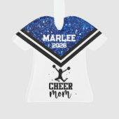 Personnalisé Bleu & Noir Cheer Ornament (dos)