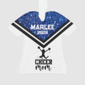 Personnalisé Bleu & Noir Cheer Ornament (devant)