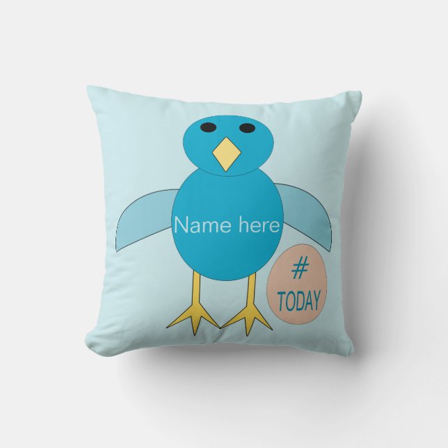 Personnalisé Blue Birthday Boy Chick Coussin (Recto)