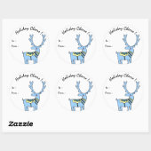 Personnalisé Blue Deer Holiday Cheers Étiquette ca (Feuille)