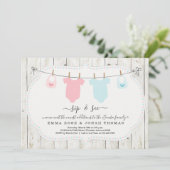Personnalisé Boy & Girl Twins Sip & See Invitation (Debout devant)