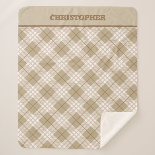 Personnalisé Brown Tan Beige Buffalo Plaid Boys (Devant)