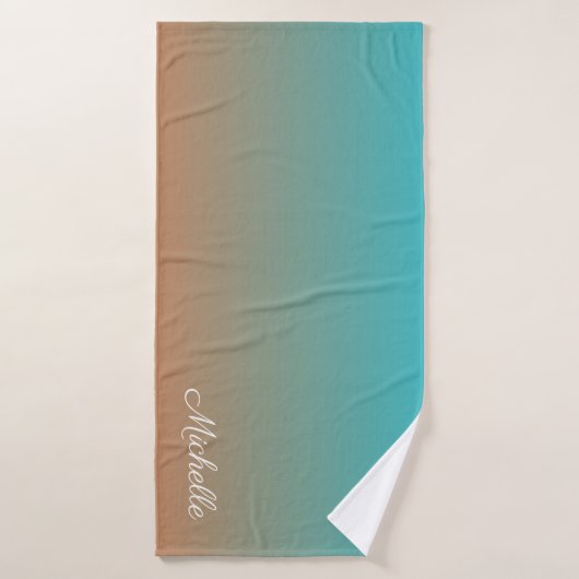 Personnalisé brun et bleu ombre (Serviette de bain)