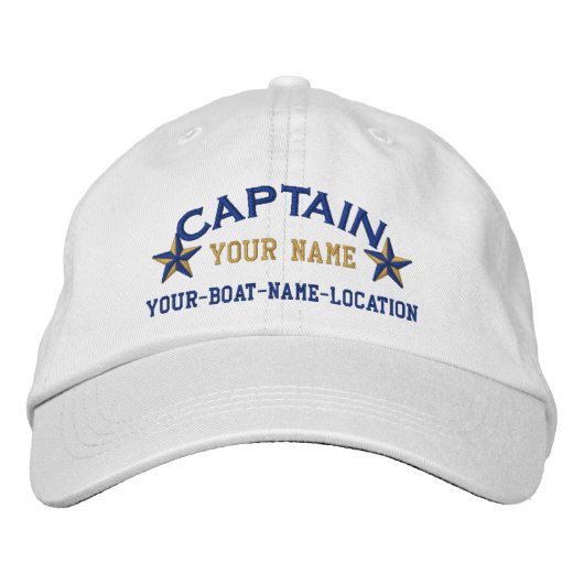 Personnalisé Capitaine Stars Ball Casquette Broder (Devant)