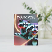 Personnalisé, Carte de remerciements, Cute Racoon, (Debout devant)