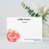 Personnalisé | Carte pour notes de l'écriture Rose (Debout devant)