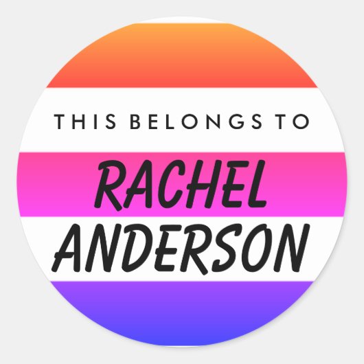 Personnalisé, Ce Qui Appartient À Un Sticker Rond (Devant)