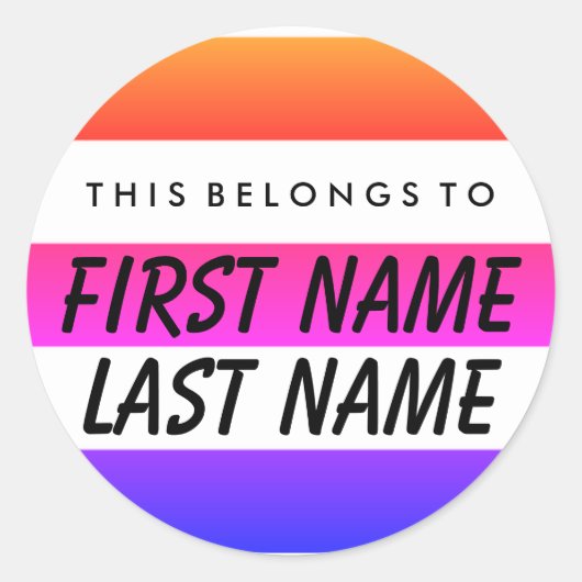 Personnalisé, Ce Qui Appartient À Un Sticker Rond (Devant)