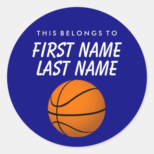 Personnalisé Cela Appartient À Sticker - Basketbal (Devant)