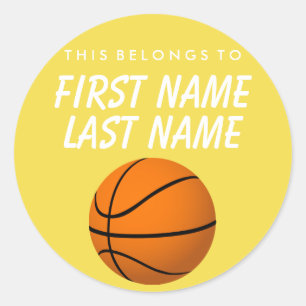 Personnalisé Cela Appartient À Sticker - Basketbal