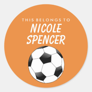 Personnalisé Cela Appartient À Sticker - Soccer