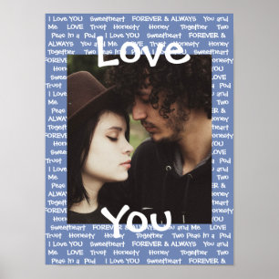 Personnalisé cette affiche bleue du couple "Love Y