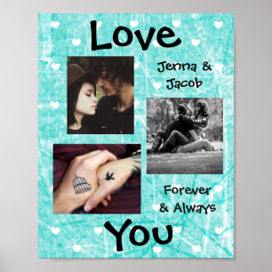 Personnalisé cette affiche photo de couple "Love Y