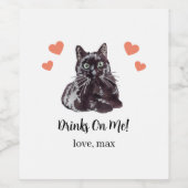 Personnalisé Chat noir Je fais trop Étiquette de v (Étiquettes simples)