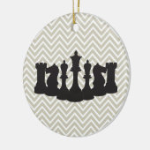 Personnalisé Chic Chevron Chess Ornement de Noël (Gauche)
