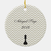 Personnalisé Chic Chevron Chess Ornement de Noël (Dos)