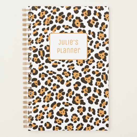 Personnalisé Chic Girl Leopard Motif Planner (Devant)