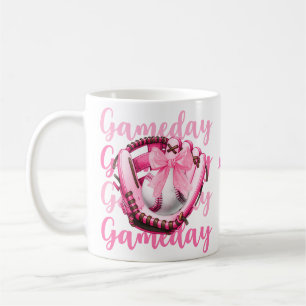 Personnalisé Chic Photo Pink Bow Baseball Jeu Mug