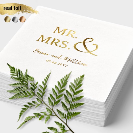 Personnalisé, Chic Real Foil M. et Mme Mariage
