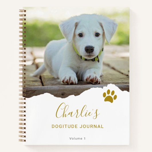 Personnalisé Chic Torn Photo Dog Gratitude Journal (Devant)