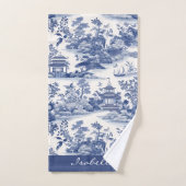 Personnalisé Chinoiserie Motif Pagode Bleu Blanc (Serviette à main)
