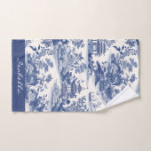 Personnalisé Chinoiserie Motif Pagode Bleu Blanc (Serviette à main)