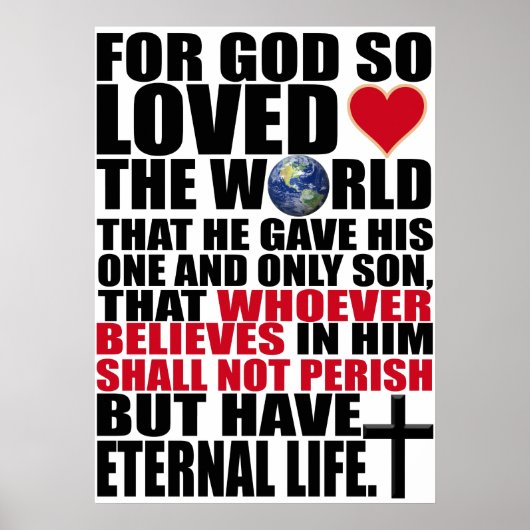 Personnalisé Christian John 3:16 Bible Poster du V (Devant)