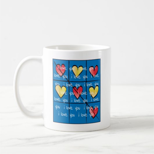 Personnalisé, Classique, Mug Blanc "Je t'aime" (Gauche)