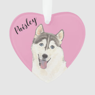 Personnalisé Coeur rose Husky