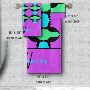 Personnalisé Coloré Monogramme de tortue de mer tr