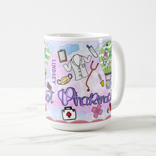 Personnalisé Coloré Pharmacien Café Mug (Devant droit)