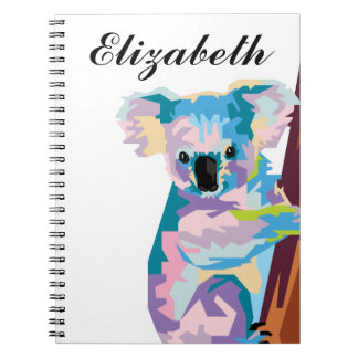 Personnalisé Coloré Pop Art Carnet Koala