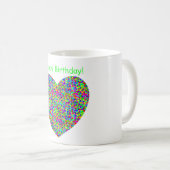 Personnalisé Confetti Heart Mug (Devant droit)