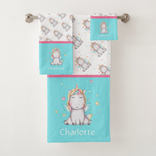 Personnalisé Cute Baby Unicornes rose et Turquoise