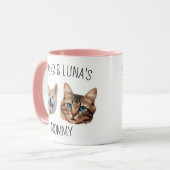 Personnalisé Cute Chien Chat Face Mug 2 Photos (Devant gauche)