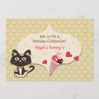 Personnalisé Cute Kitty Chat Invitation Anniversai