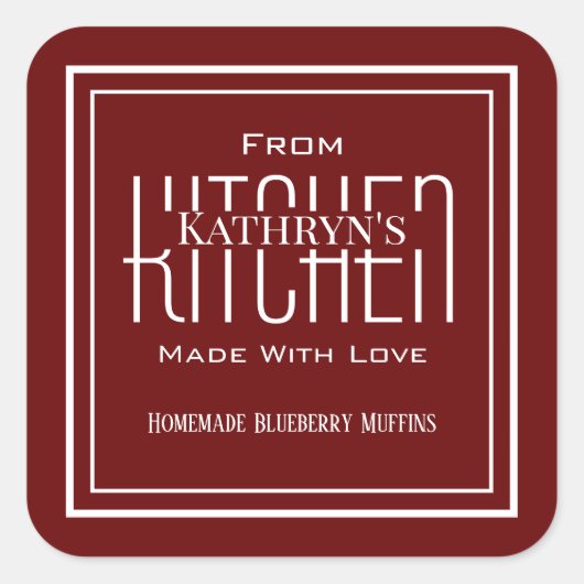 Personnalisé De Cuisine Maison Étiquette de cuisin (Devant)