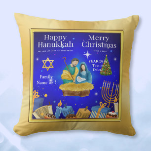 Personnalisé, Décor de Noël Hanoukka, Coussin