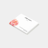 Personnalisé | Écriture Rose aquarelle post-it (Incliné)