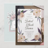 Personnalisé Elégant Faire-part de mariage Florale (Devant / Derrière)