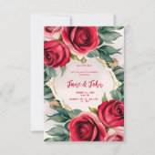 [Personnalisé] Élégant Faire-part de mariage Rose (Devant)