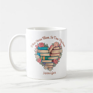 Personnalisé Élégant livre floral Mug