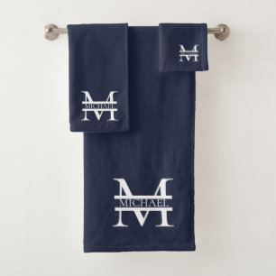 Personnalisé Elegant Navy Blue Monogramme et nom
