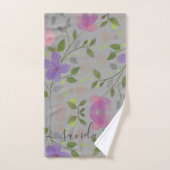Personnalisé Elegant rose pourpre fleur douce (Serviette à main)